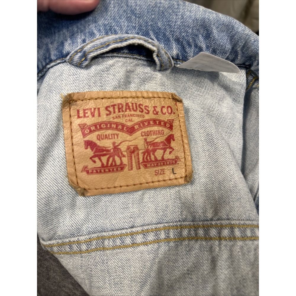 Levi‎ Strauss Trucker Vest Metallica Era 90s Button Up Pockets Light Wash Large - Picture 8 of 8